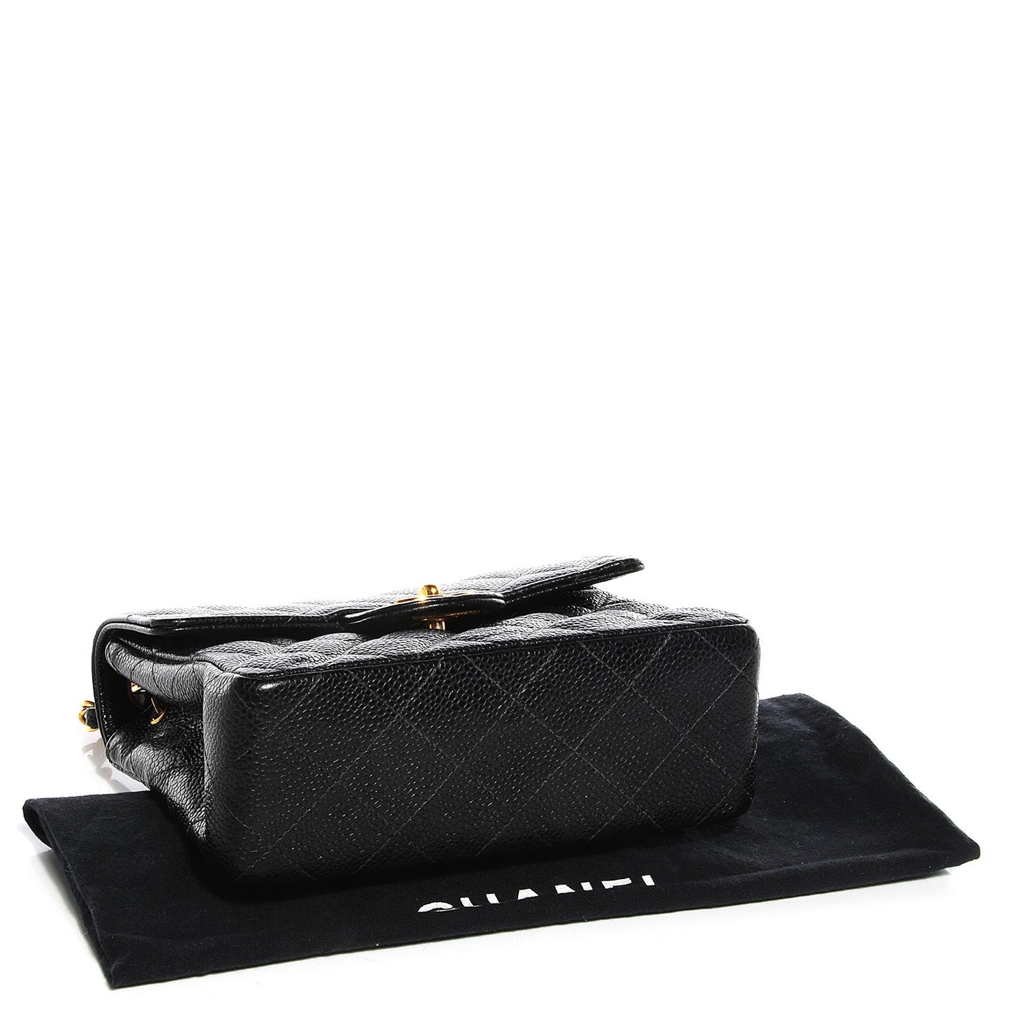 Caviar Quilted Mini Square Flap Black