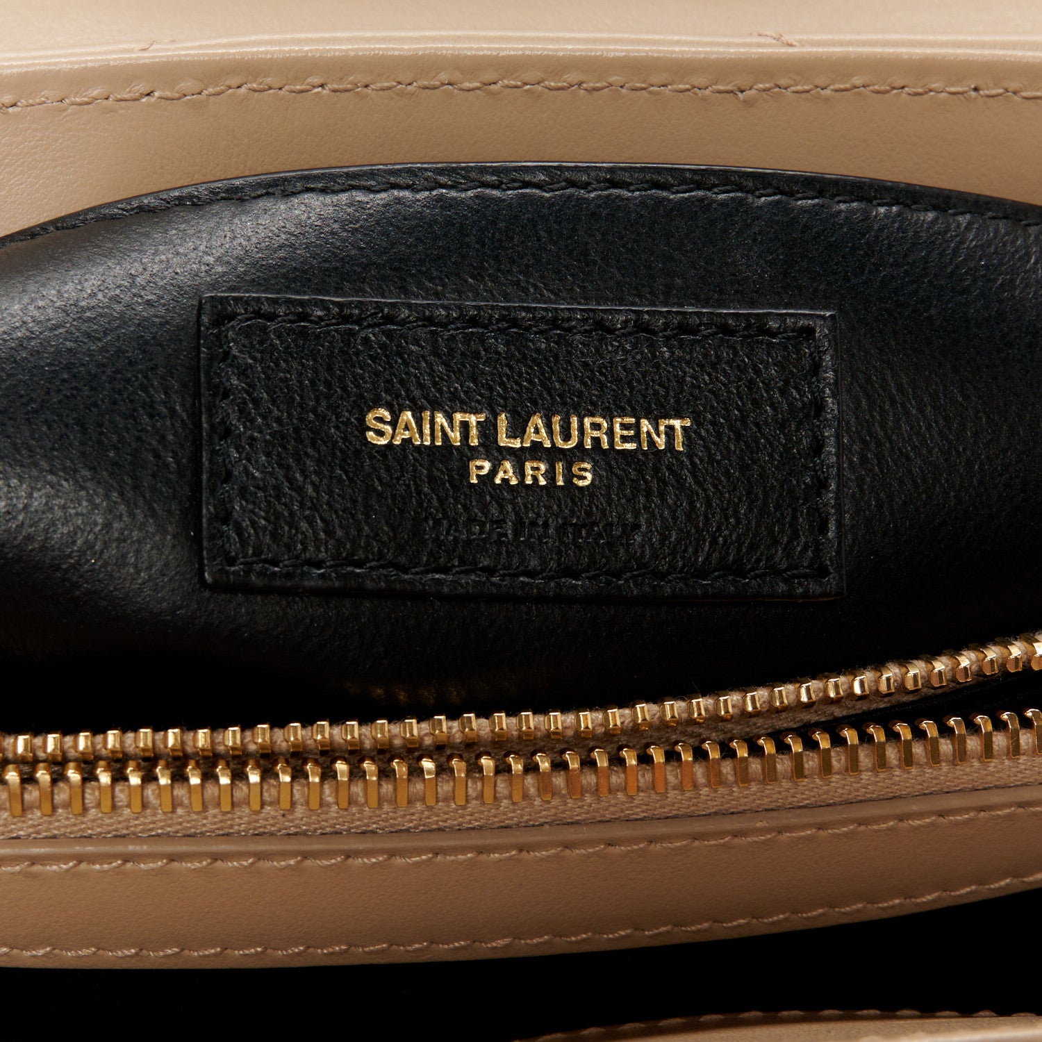 Saint Laurent Calfskin Y Quilted Monogram Small Loulou Chain Satchel Dark Beige 7 of 13