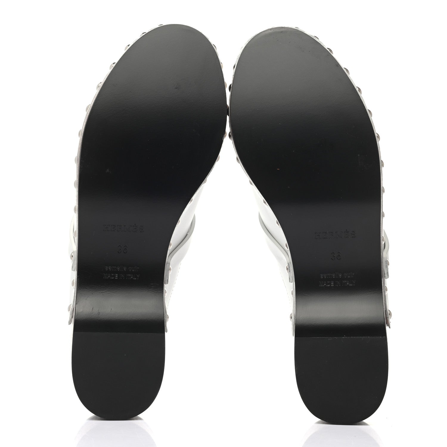 Hermes Calfskin Carlotta Mules 36 White 5 of 8