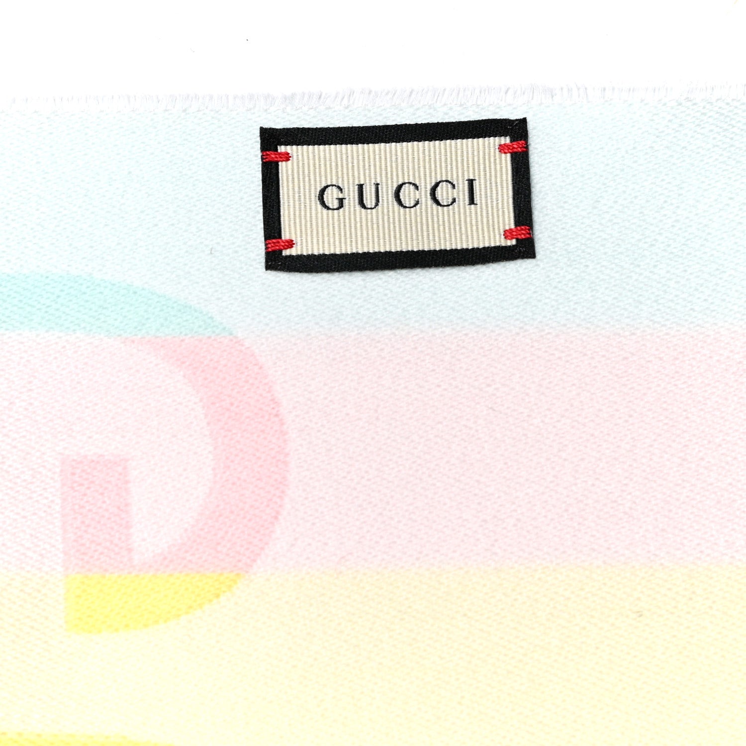 Gucci Wool Cotton Jacquard Magmadera Striped Scarf Pastel Multicolor 4 of 5
