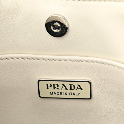 Prada Spazzolato Cleo Shoulder Bag White Black 6 of 9