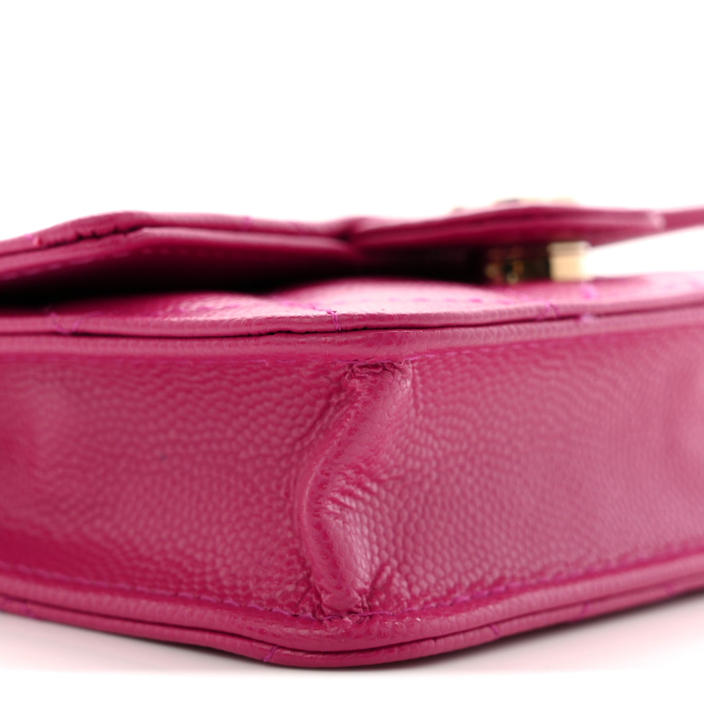 Caviar Quilted Mini Chain Bag Dark Pink