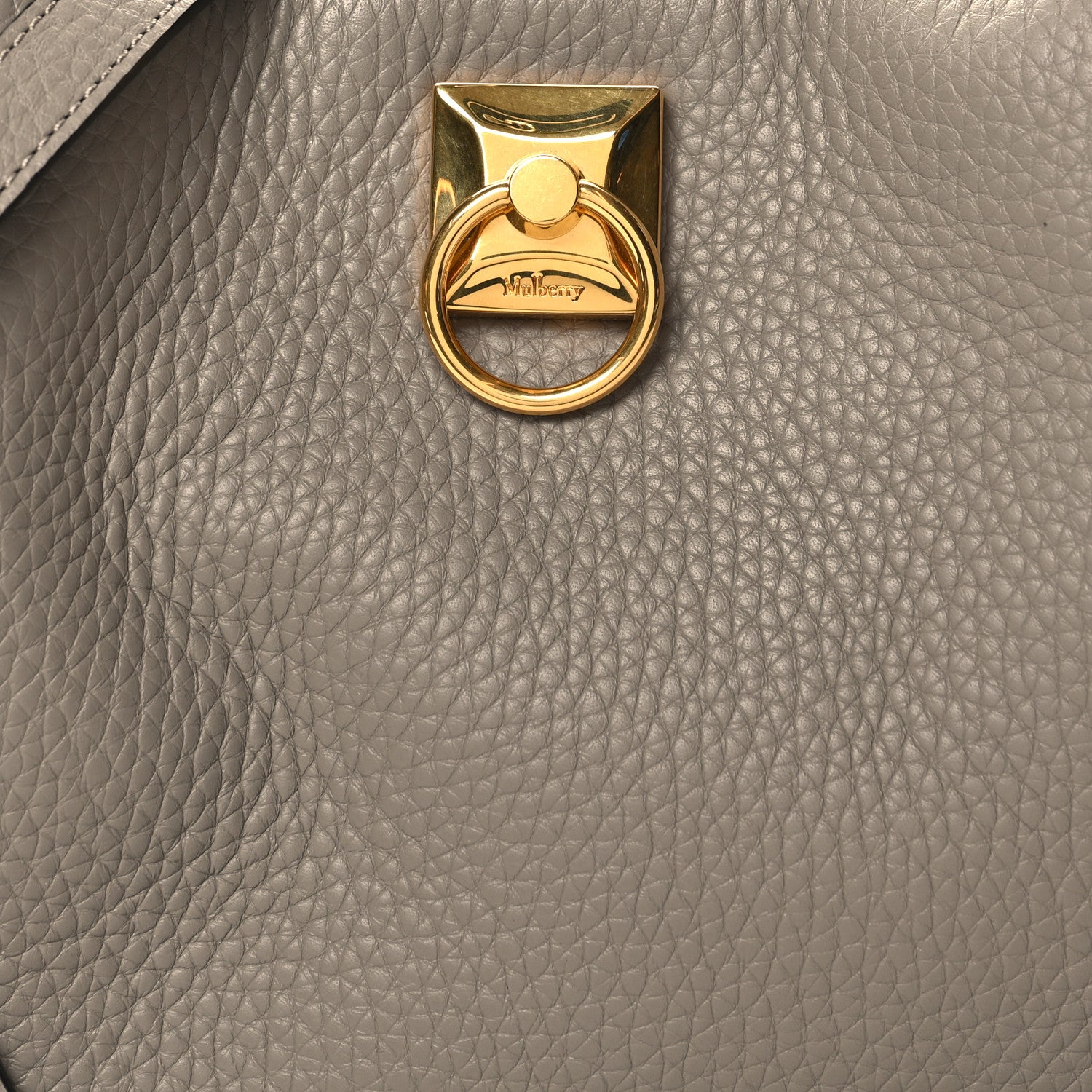 Mulberry Heavy Grain Small Iris Tote Powder Grey Dark Clay 7 of 10