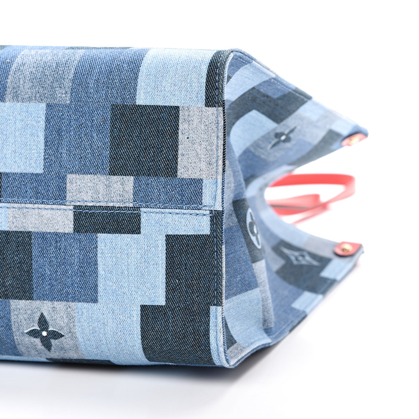 Denim Damier Monogram Onthego Blue Rouge
