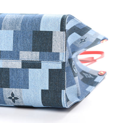 Louis Vuitton Denim Damier Monogram Onthego Blue Rouge 9 of 9