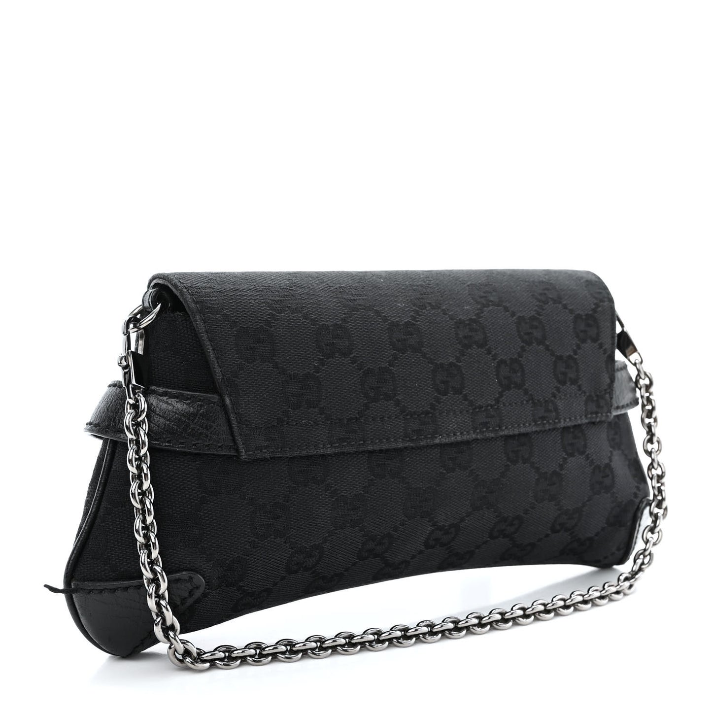 Monogram Horsebit Chain Clutch Black