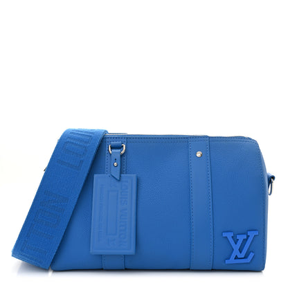 Louis Vuitton Grained Calfskin Aerogram City Keepall Bright Blue 1 of 10