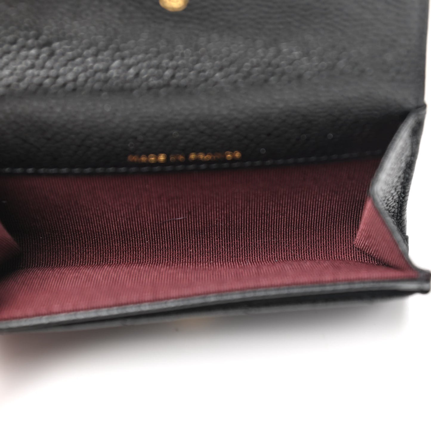 Caviar Quilted Flap Card Holder Wallet Black