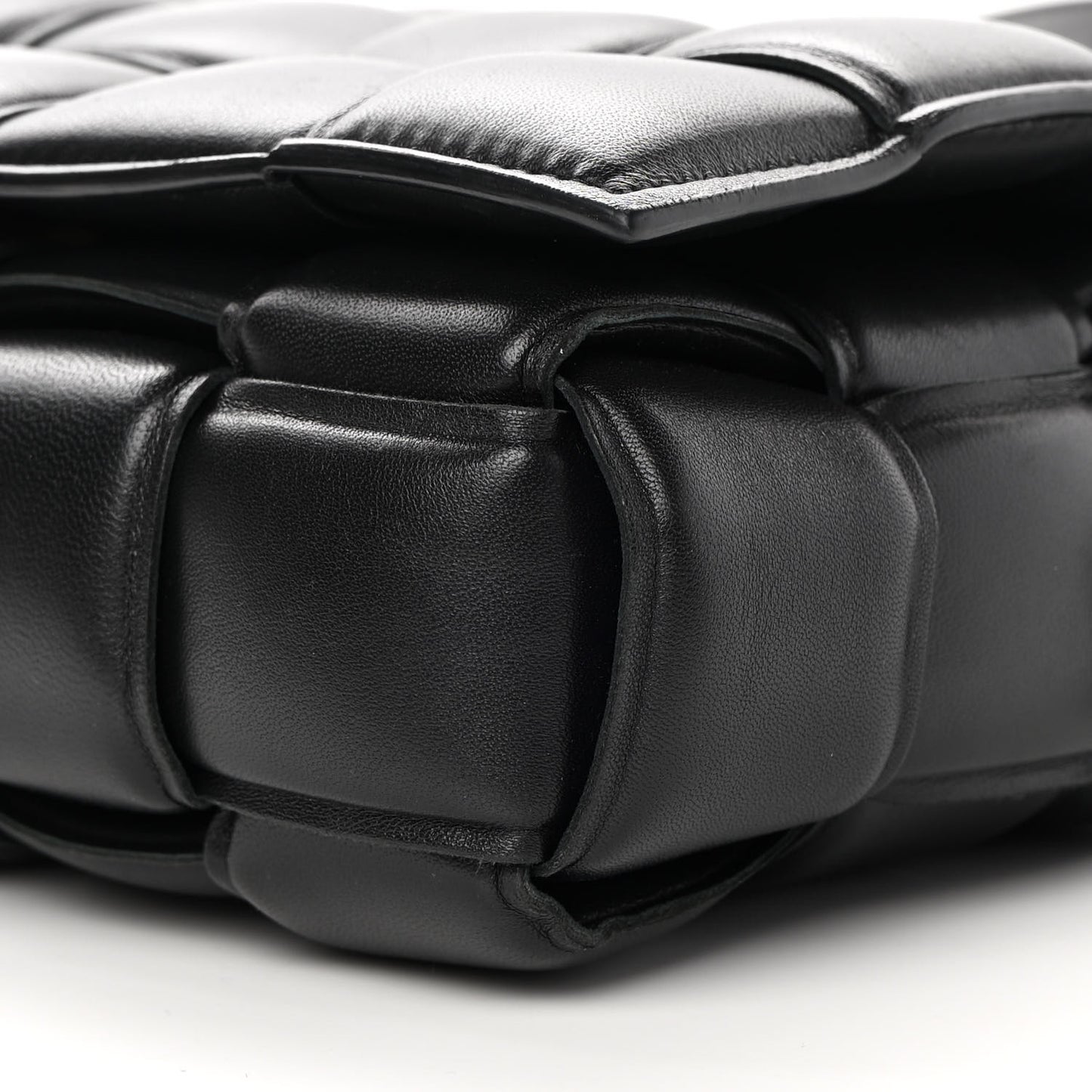 Nappa Maxi Intreccio Padded Cassette Crossbody Bag Black