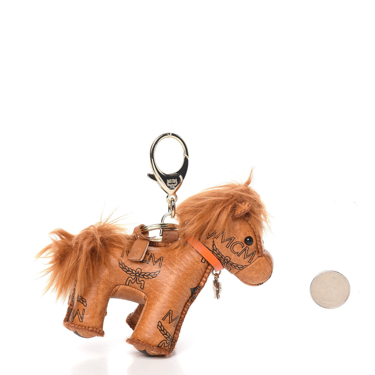 Visetos Horse Key Ring Bag Charm Cognac