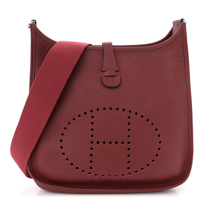 Hermes Taurillon Clemence Evelyne II PM Rouge Garance 1 of 12