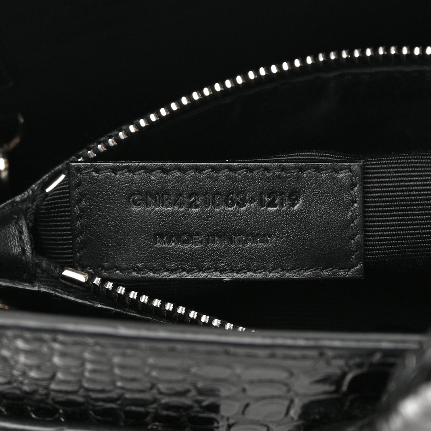 Saint Laurent Calfskin Crocodile Embossed Baby Sac De Jour Black 8 of 20