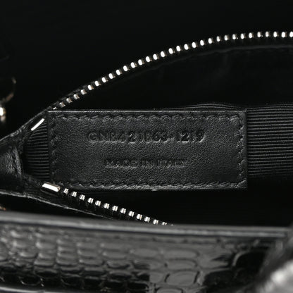 Saint Laurent Calfskin Crocodile Embossed Baby Sac De Jour Black 8 of 20