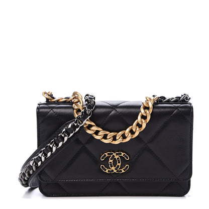 Chanel Quilted 19 Wallet On Chain WOC Black 1 of 12