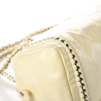 Chanel Patent Luxe Ligne Medium Bowler Ivory 16 of 17