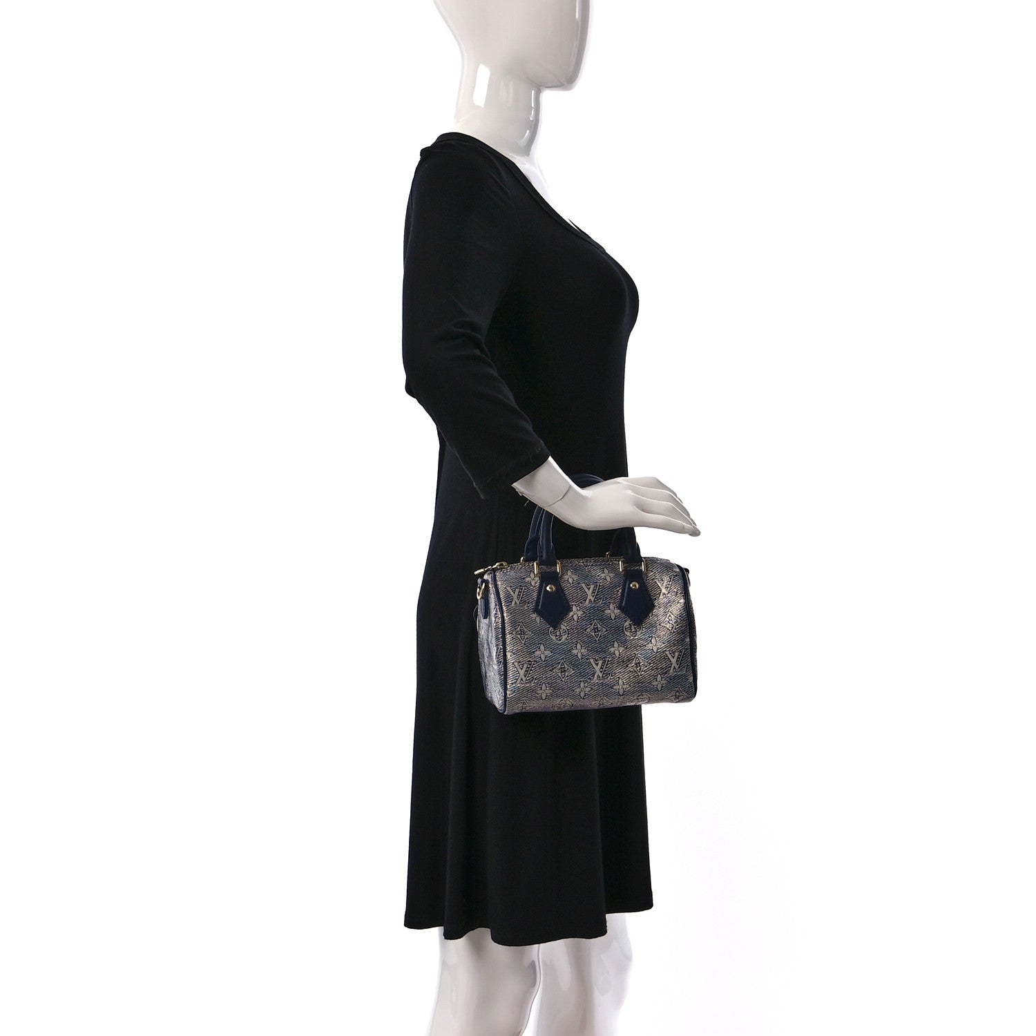 Louis Vuitton Monoglam Speedy Bandouliere 20 Blue 2 of 10
