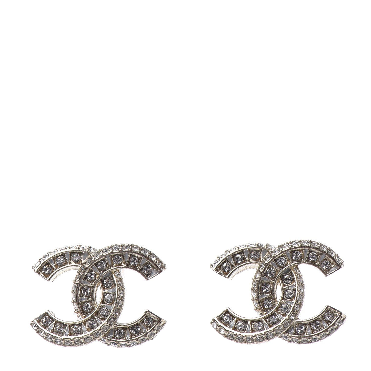 Chanel Crystal Timeless CC Earrings Light Gold 1 of 4