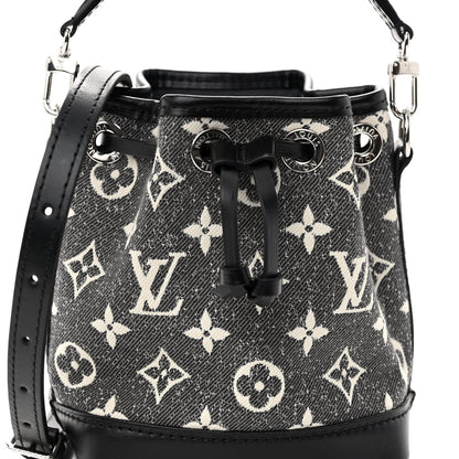 Louis Vuitton Monogram Jacquard Denim Nano Noe Bleu 6 of 8
