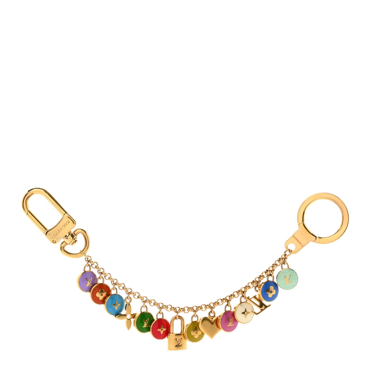 Metal Enamel Pastilles Key Chain Bag Charm Multicolor
