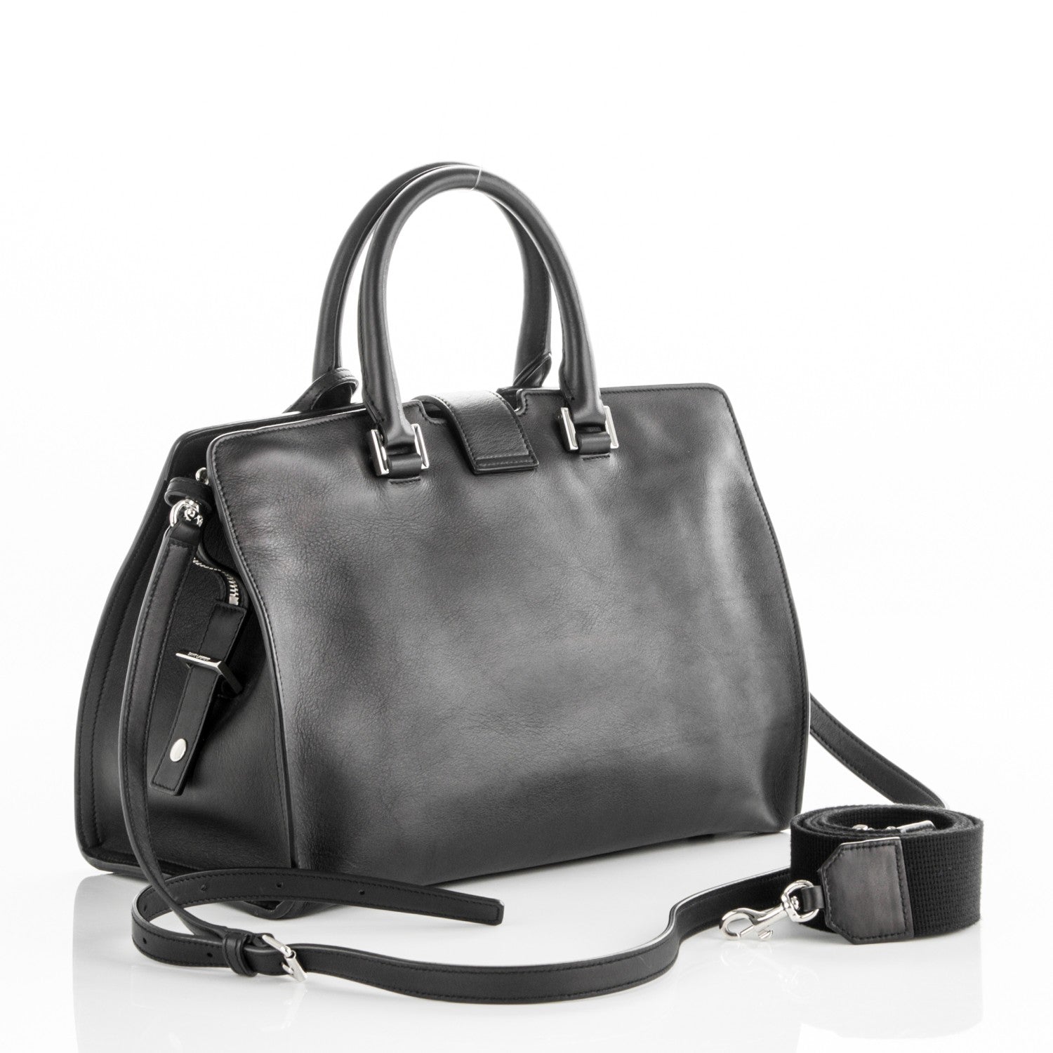 Saint Laurent Calfskin Small Monogram Cabas Black 3 of 5