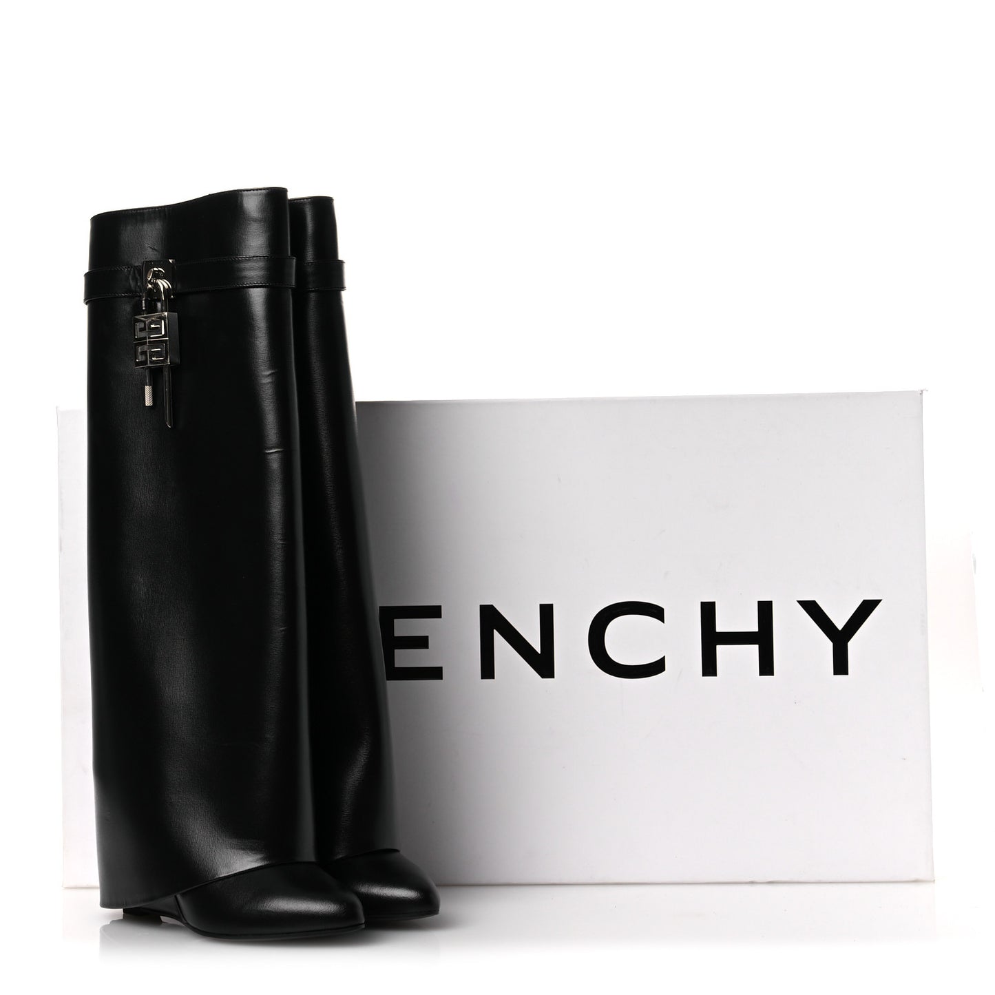 Calfskin Shark Lock Pant Boots 37.5 Black
