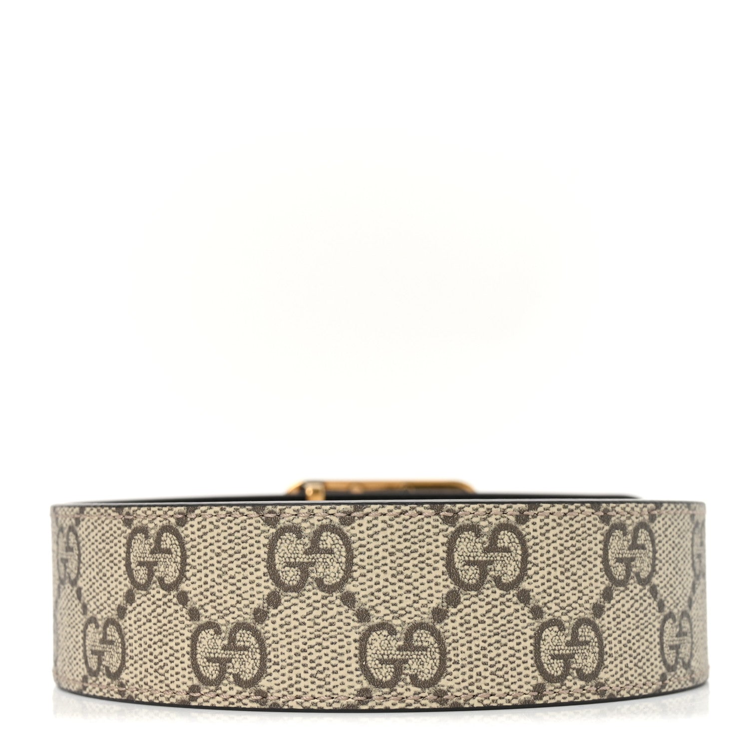 Gucci GG Supreme Monogram Reversible GG Marmont Belt 95 38 Beige Ebony New Acero 2 of 5