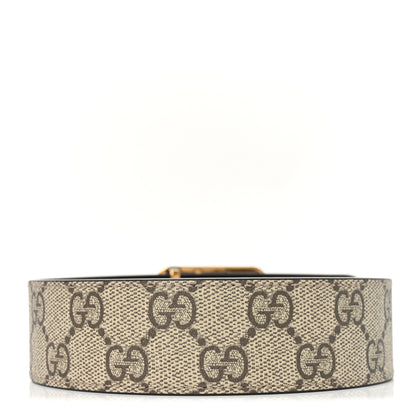Gucci GG Supreme Monogram Reversible GG Marmont Belt 95 38 Beige Ebony New Acero 2 of 5