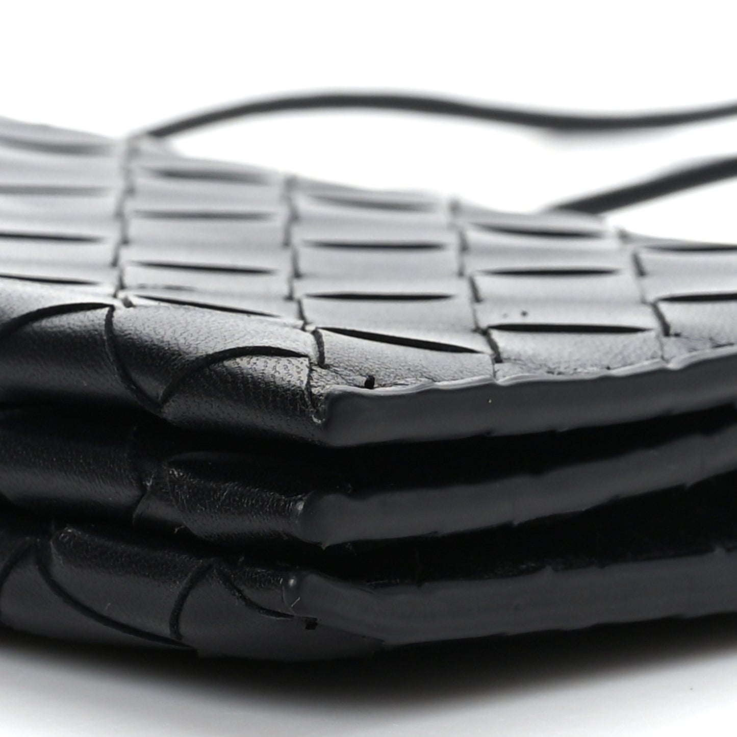 Nappa Intrecciato Wallet On Strap Black
