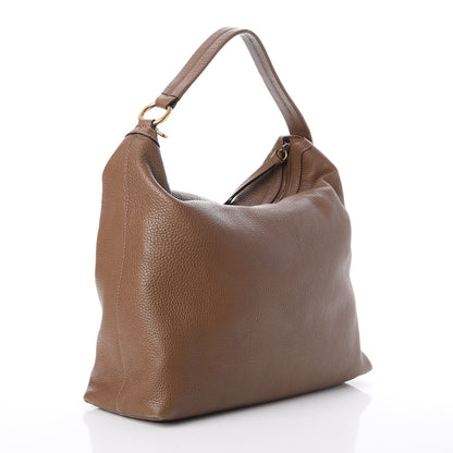 Gucci Pebbled Calfskin Twill Hobo Brown 3 of 9