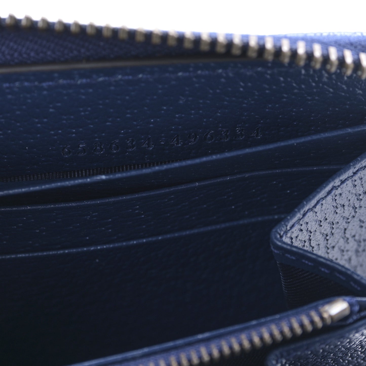 Wonka Grain Calfskin Diana Zip Around Continental Wallet Navy