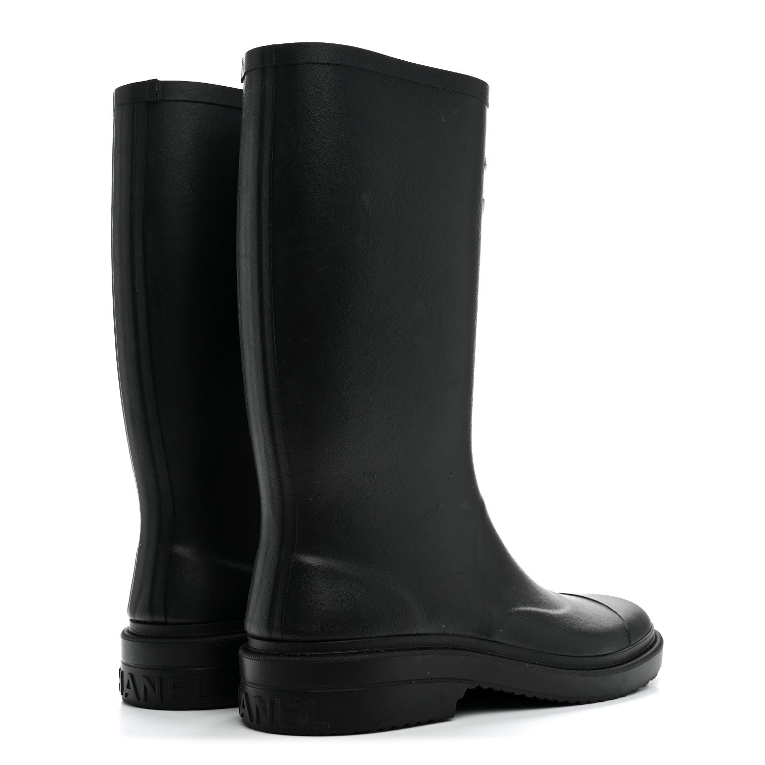 Chanel Caoutchouk CC High Boots 39 Black 5 of 8