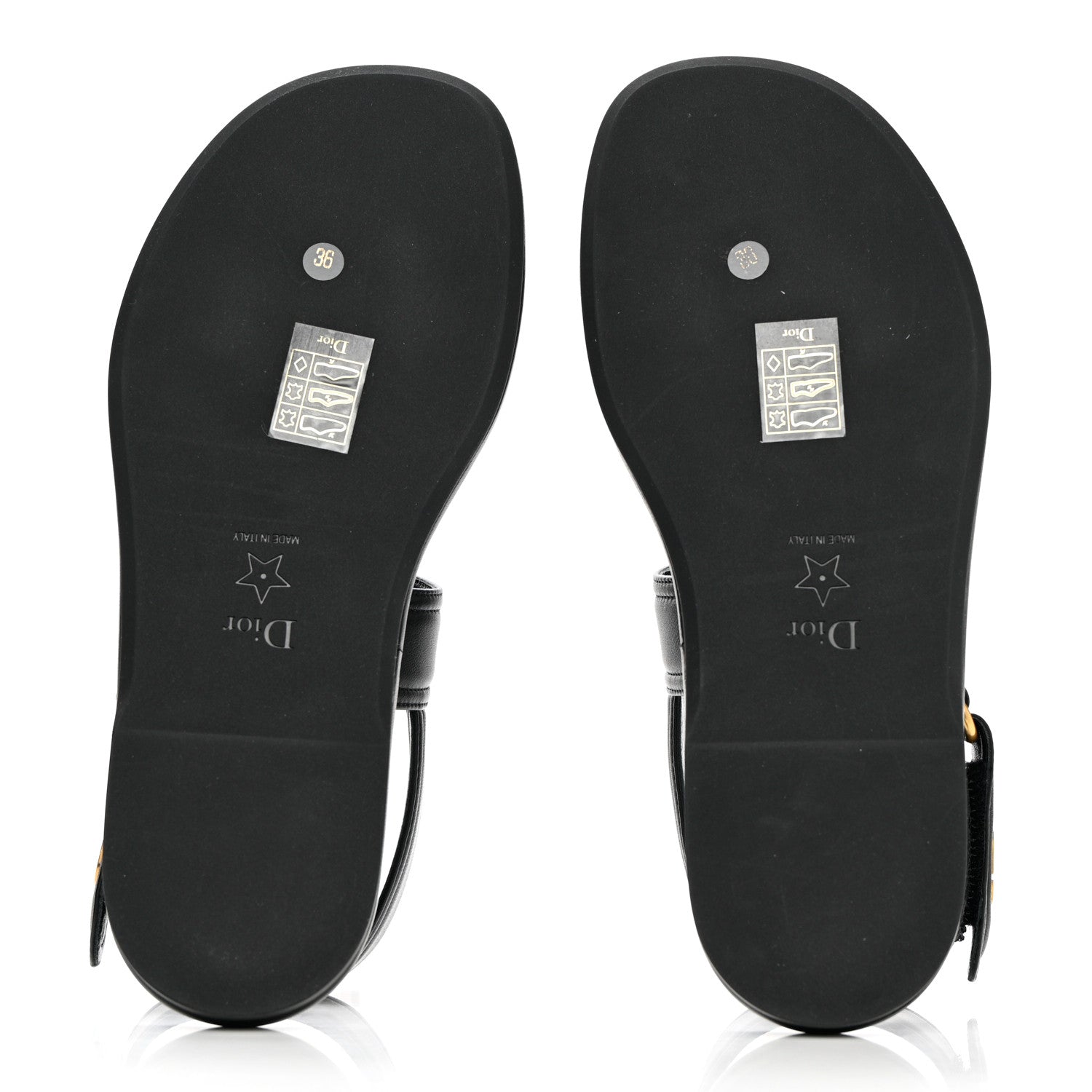 Christian Dior Lambskin Dior Ocean Flat Slingback Sandals 36 Black 5 of 11