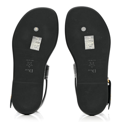 Christian Dior Lambskin Dior Ocean Flat Slingback Sandals 36 Black 5 of 11