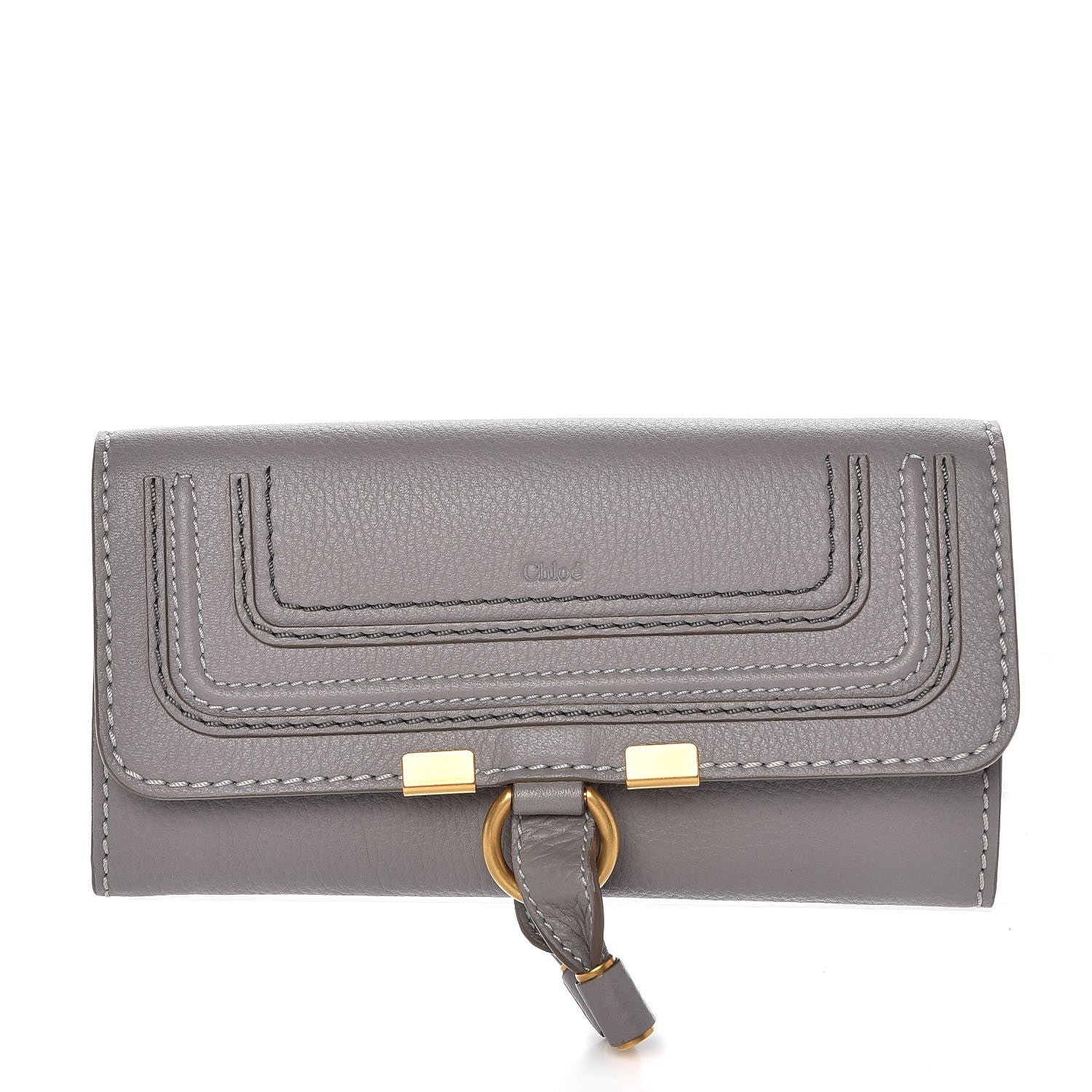 Chloe Calfskin Marcie Continental Flap Wallet Cashmere Grey 1 of 7