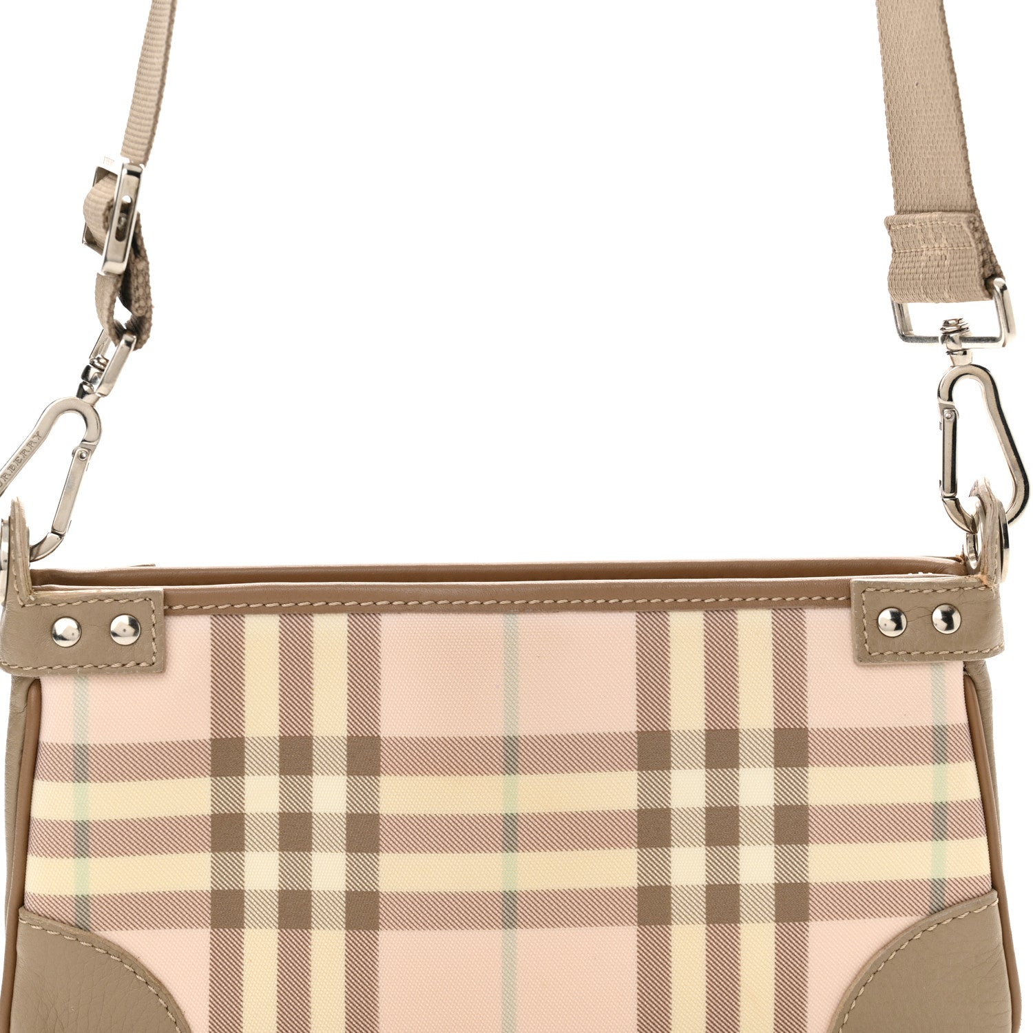 Burberry Candy Check Small Tote Pink Beige 7 of 15
