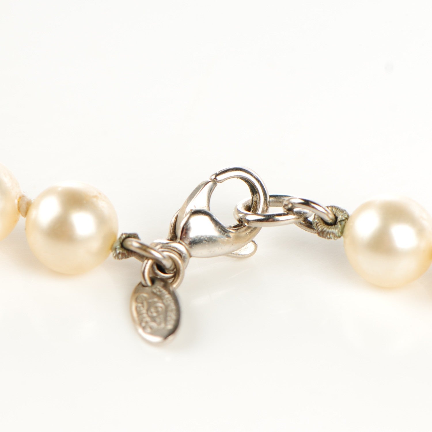 Chanel Pearl CC Long Necklace Silver 5 of 6