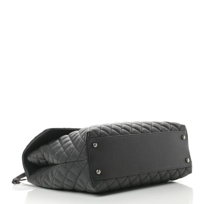 Chanel Caviar Quilted Large Coco Handle Flap Black 4 of 11