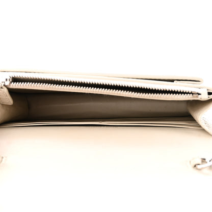 Saint Laurent Calfskin Crocodile Embossed Monogram Sunset Chain Wallet Blanc Vintage 5 of 10