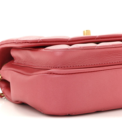 Chanel Metallic Calfskin Quilted Top Handle Flap Dark Pink 9 of 11