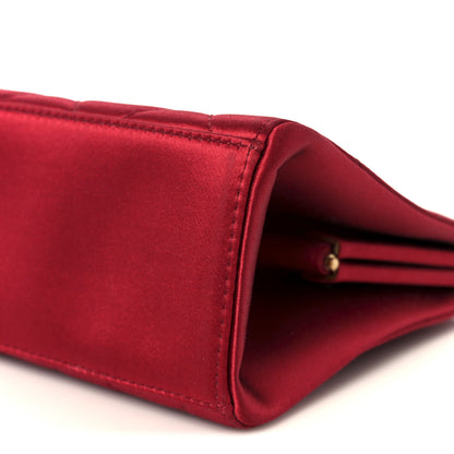 Chanel Satin Quilted CC Kisslock Clutch Red 10 of 10