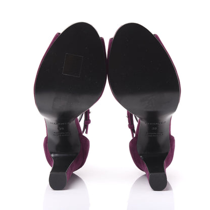 Hermes Suede Goatskin Nina Sandals 38 Lie De Vin 5 of 8