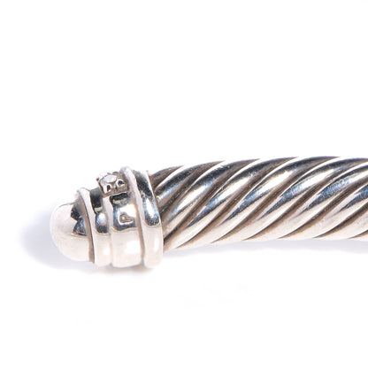 David Yurman Sterling Silver Diamond 5mm Cable Classics Cuff 5 of 5