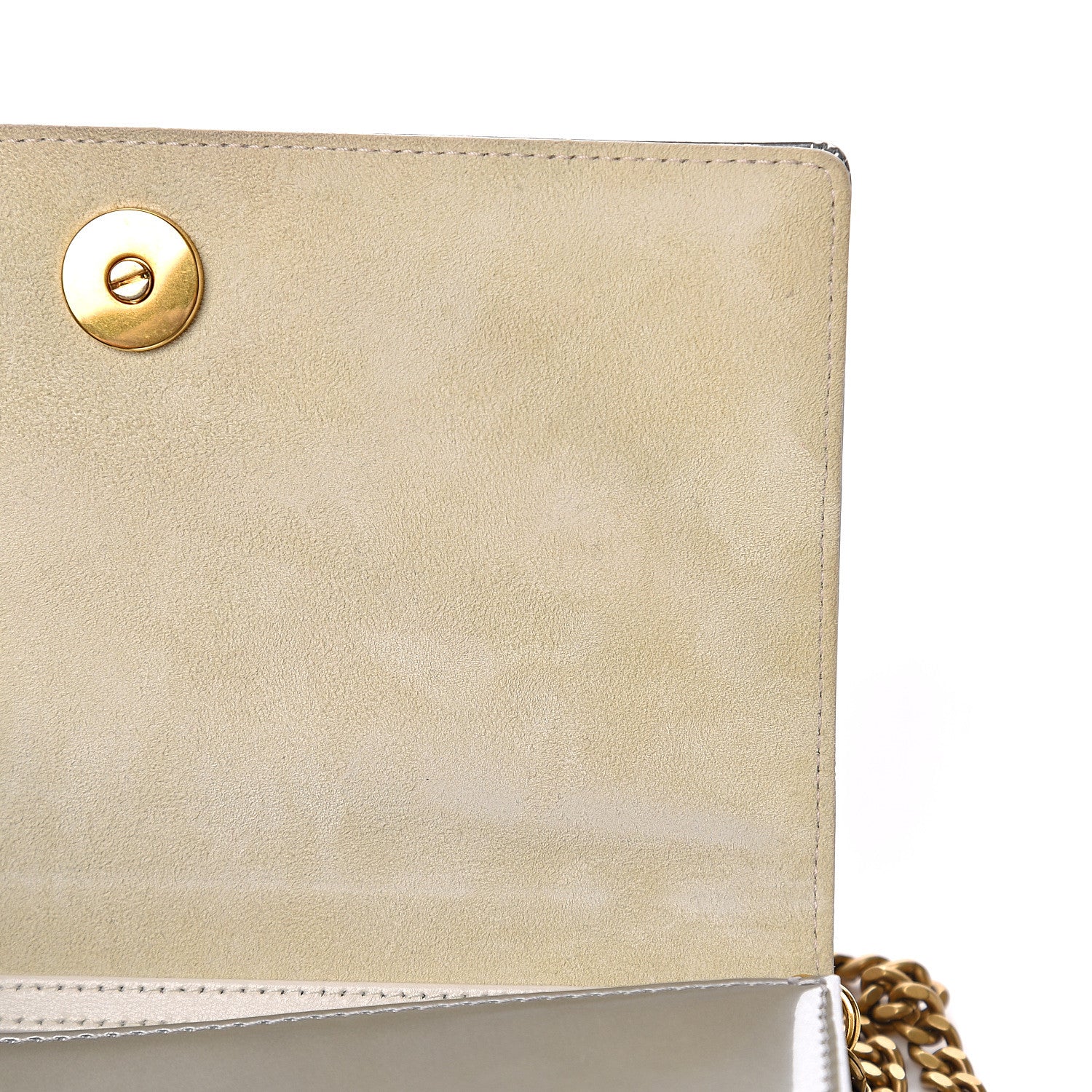 Christian Dior Metallic Patent Studded Diorama Top Handle Wallet on Chain Pouch Silver 10 of 12