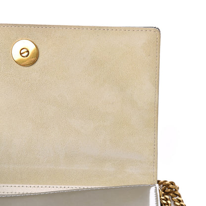 Christian Dior Metallic Patent Studded Diorama Top Handle Wallet on Chain Pouch Silver 10 of 12