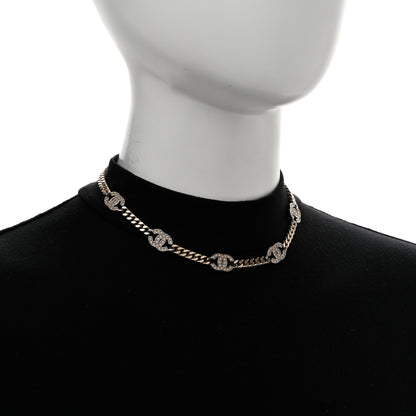 Chanel Crystal Chain CC Necklace Gold Silver 2 of 7