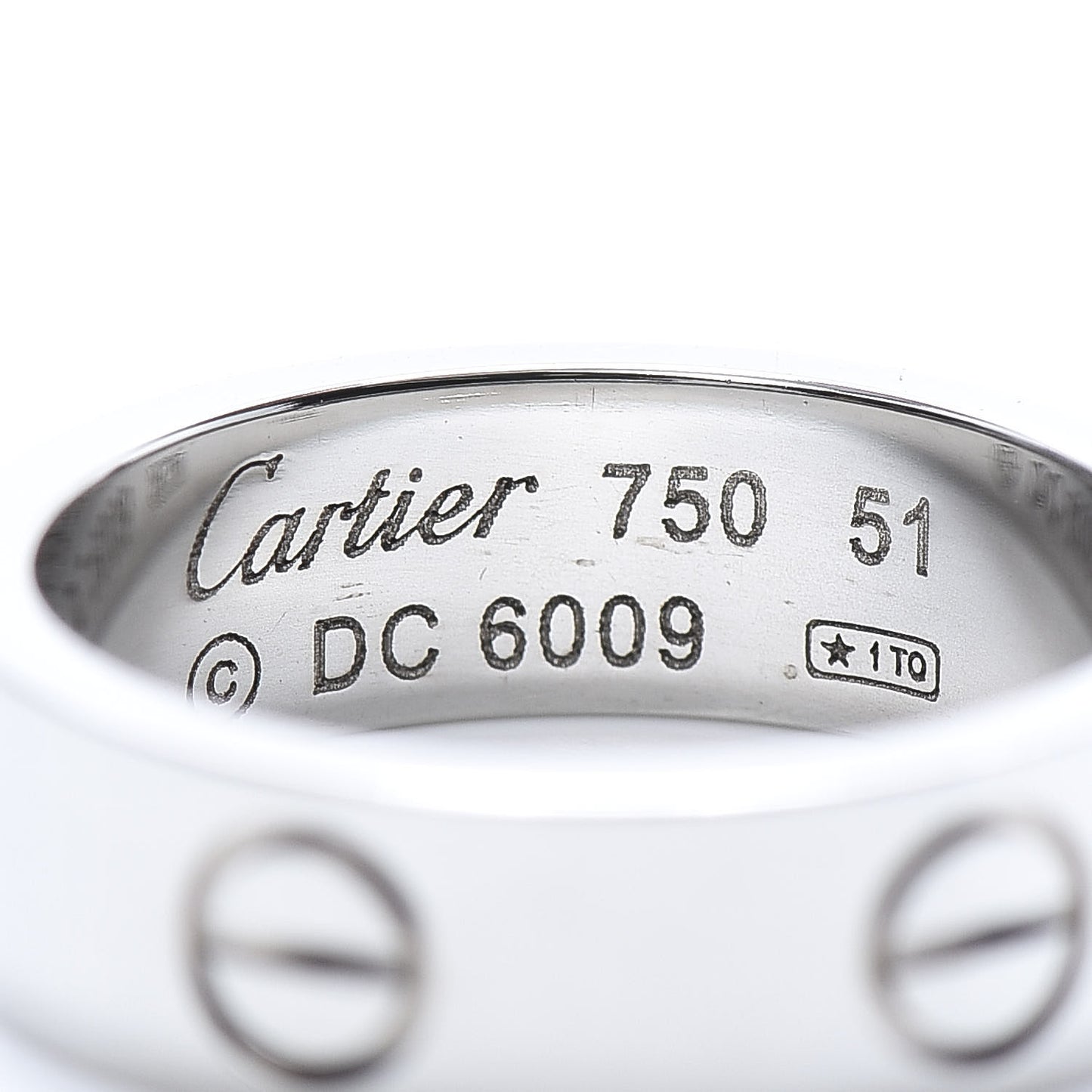 18K White Gold 5.5mm LOVE Ring 51 5.75
