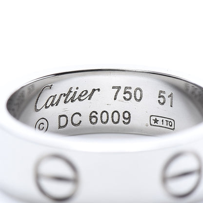 Cartier 18K White Gold 5.5mm LOVE Ring 51 5.75 4 of 4