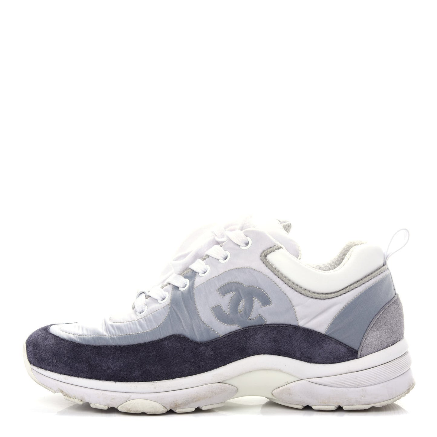 Nylon Calfskin Suede CC Sneakers 37 Grey