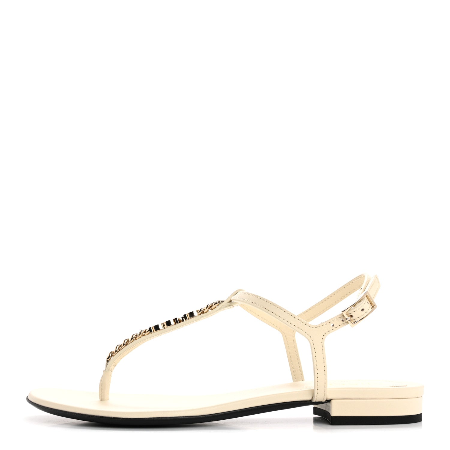 Gucci Sierra Calfskin Signoria Thong Sandals 38.5 New Ivoire 1 of 9