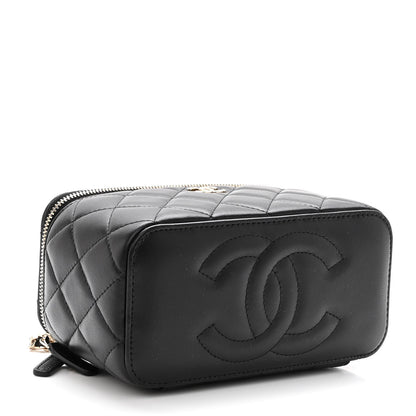 Chanel Lambskin Quilted Small Top Handle Vanity Case With Chain Black 4 of 12
